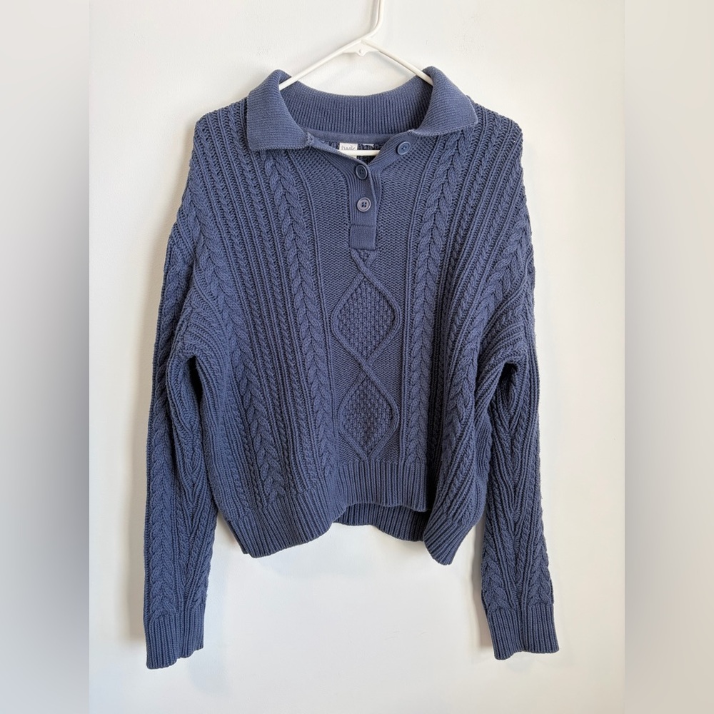 Simons Twik Cotton Blend Knit Buttoned Sweater Pullover Medium